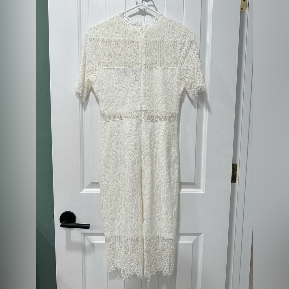 Lulu’s White Lace Short Sleeve Midi Dress - Picture 9 of 12